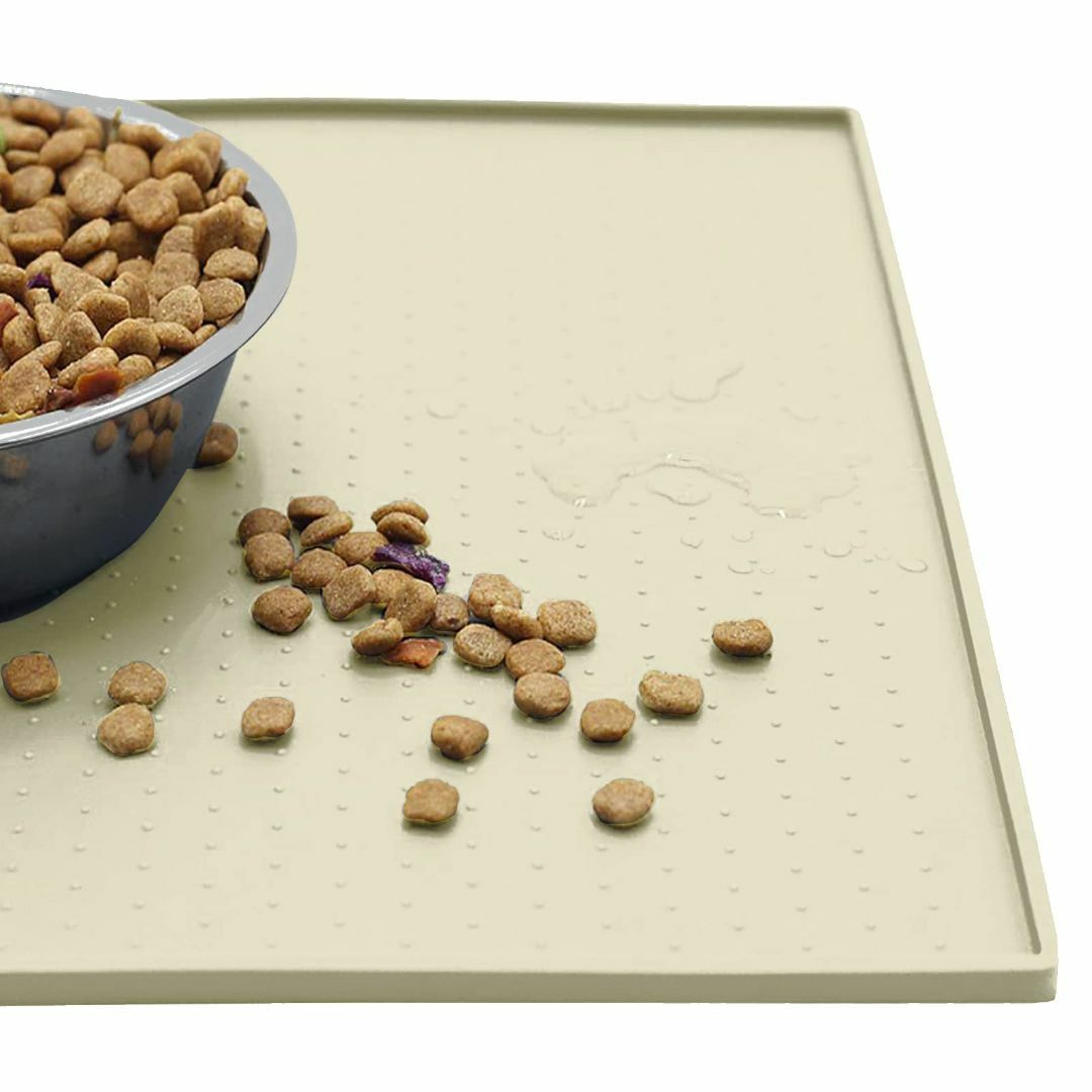 色: アイボリー】MKUTO ペットマット 猫 犬 食事マット シリコン製 給