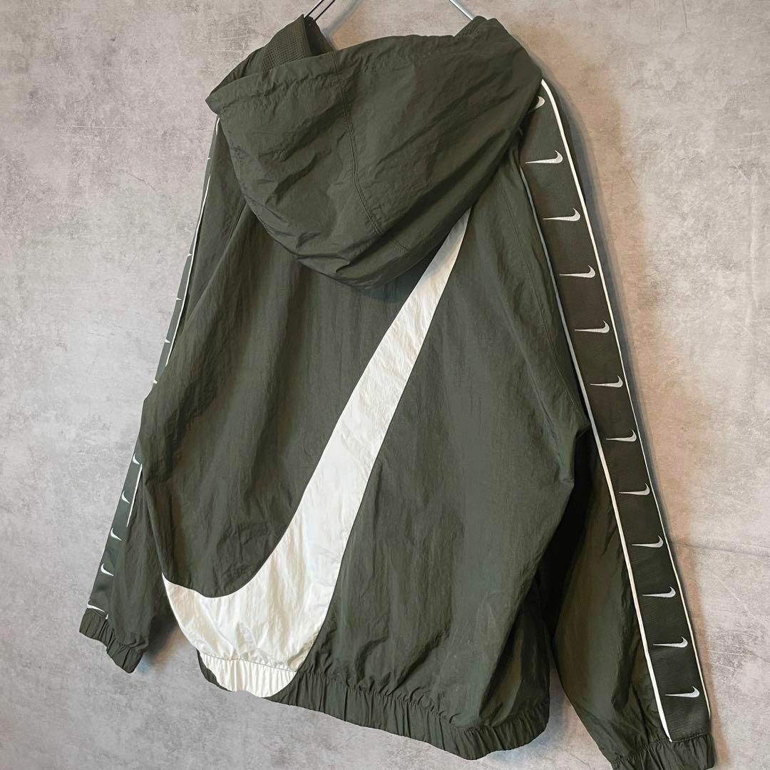 NIKE - 【ハーフジップ、背面ビッグロゴ】NIKEナイロンジャケット袖 