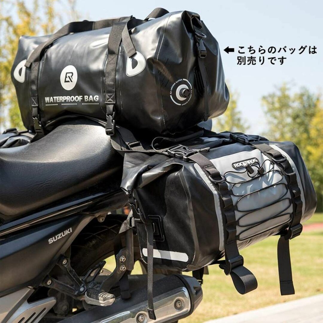 ROCKBROSサイドバッグ バイク ツーリングバッグ 防水 62L左右セット