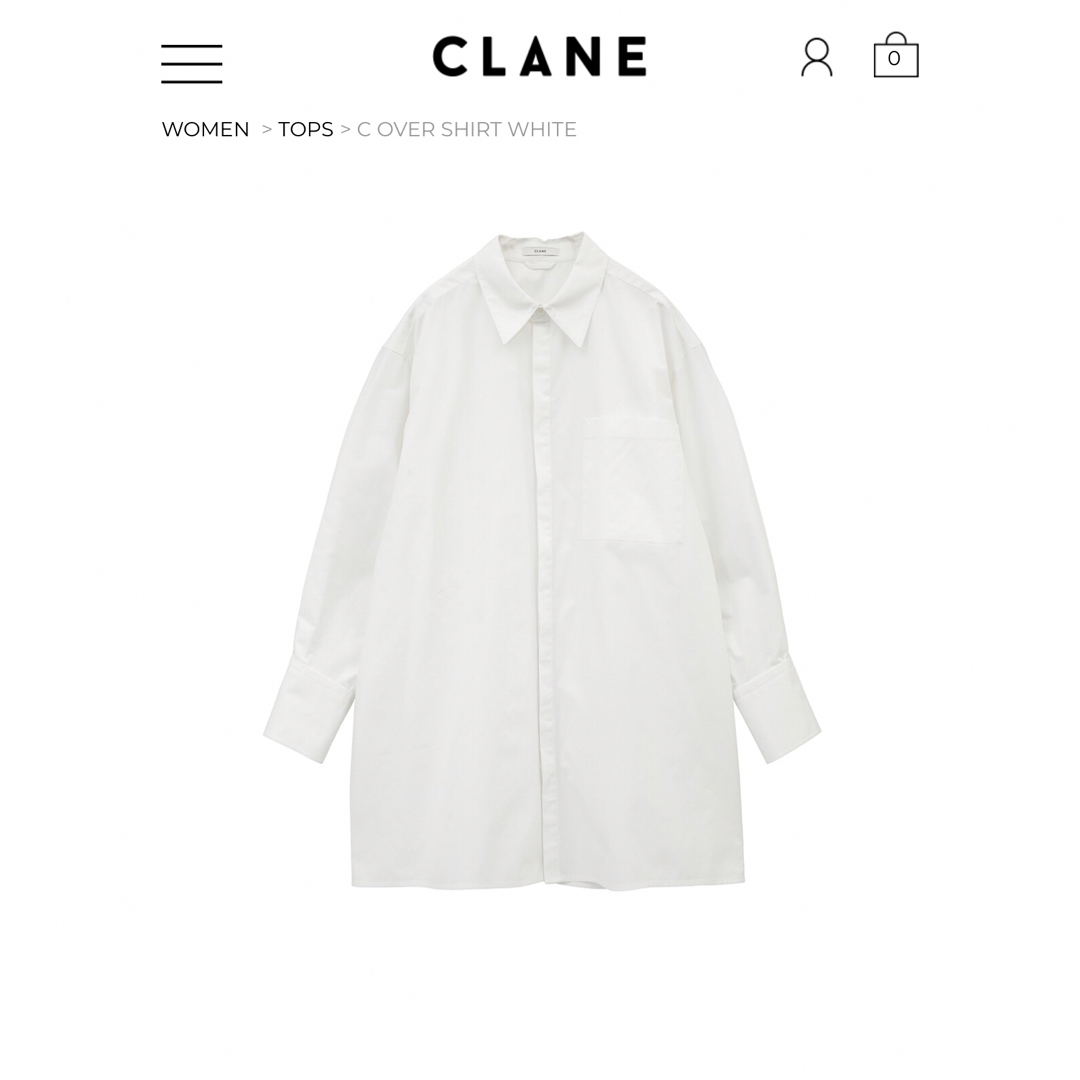 CLANEクラネ　C OVER SHIRT WHITE