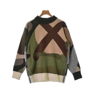 サカイ(sacai)のsacai サカイ ニット・セーター 1(S位) 緑x茶xベージュ等(総柄) 【古着】【中古】(ニット/セーター)