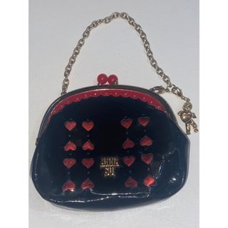 アナスイ(ANNA SUI)のANNA SUI エナメルハート　天使のチャーム付き　がま口ポーチ　小銭小物入れ(ポーチ)