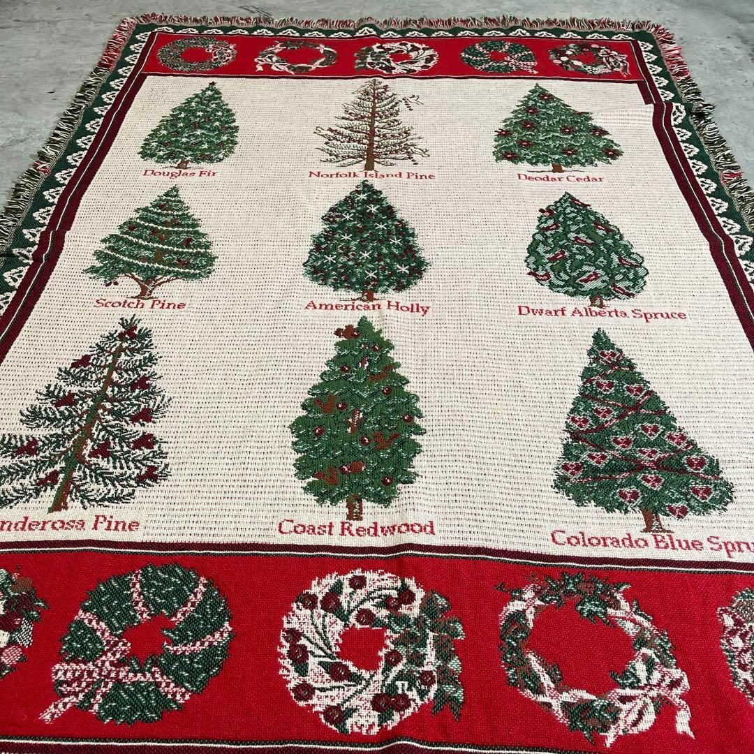 クリスマス　色々なツリー　マルチ・ソファーカバーラグ　167x121 3