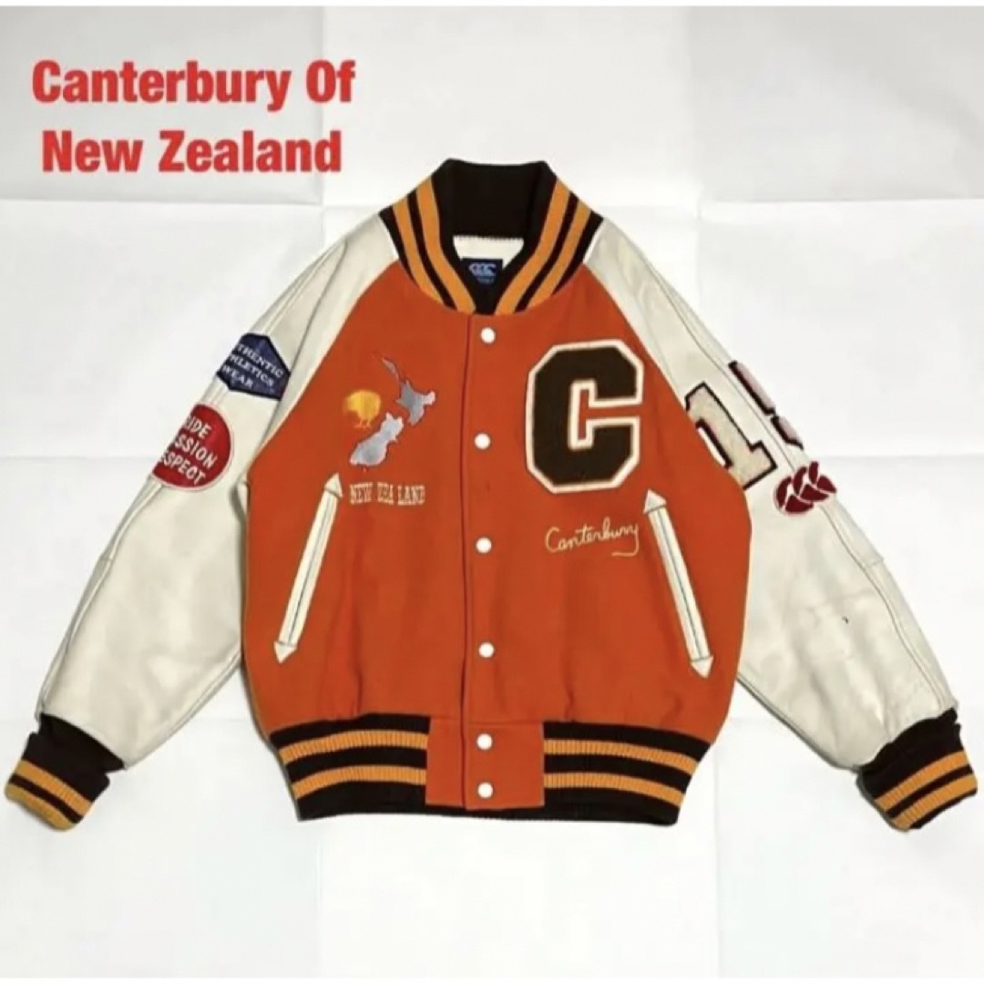 Canterbury Of New Zealand スタジャン ワッペン 牛革-