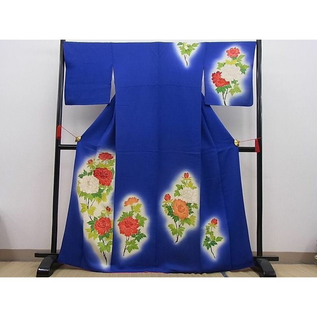 平和屋野田店■訪問着 流水牡丹文 暈し染め 逸品 n-mz6207