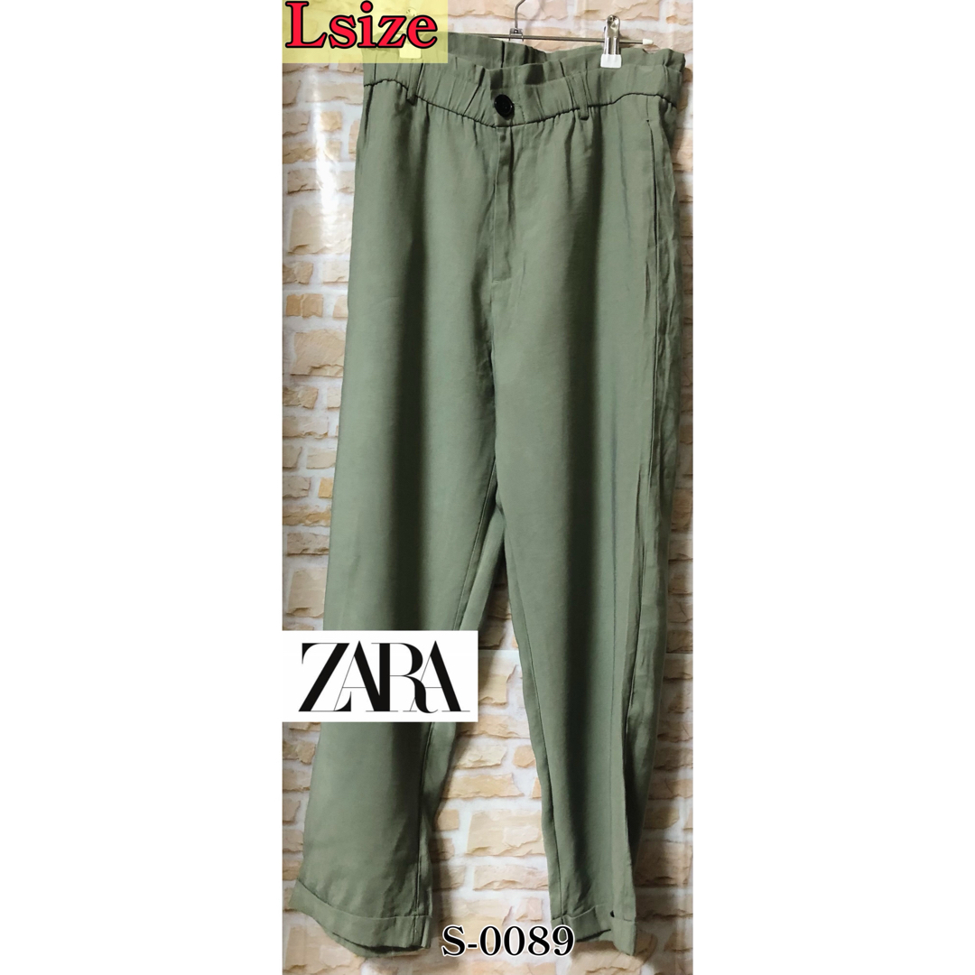 ZARA(ザラ)のZARA ウエストゴム カジュアルパンツ カーキ Lサイズ フォロー割引あり レディースのパンツ(カジュアルパンツ)の商品写真