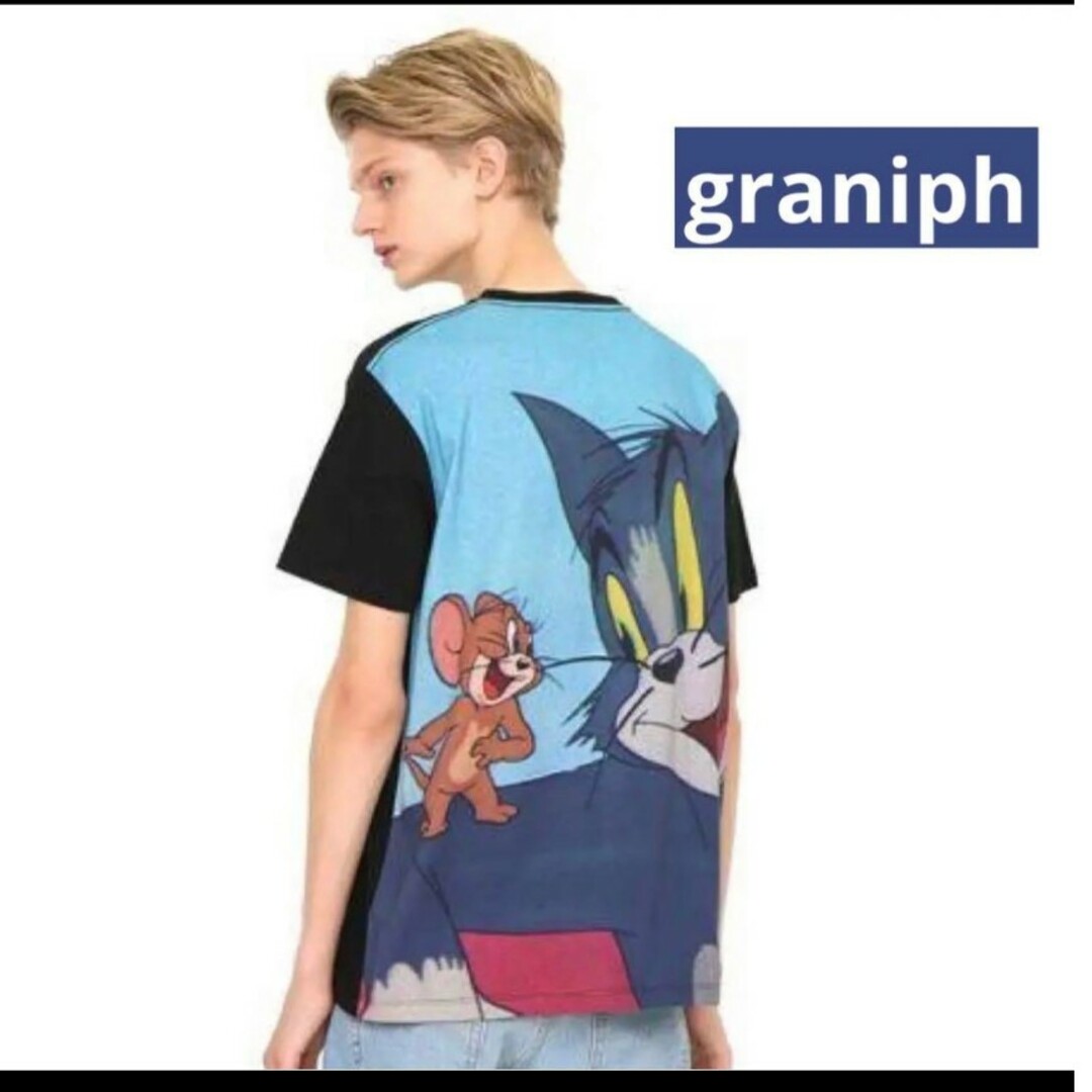 Design Tshirts Store graniph(グラニフ)のgraniph トムとジェリー　Tシャツ　半袖　プリント　S メンズのトップス(Tシャツ/カットソー(半袖/袖なし))の商品写真