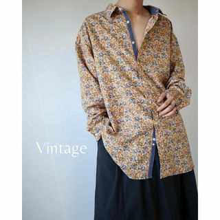 アートヴィンテージ(ART VINTAGE)の【vintage】ペイズリー柄 オーバーサイズ 長袖シャツ イエロー 4XL(シャツ)