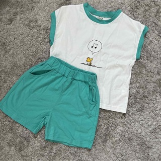 スヌーピー(SNOOPY)の韓国子供服 スヌーピー ウッドストック セットアップ(Tシャツ/カットソー)
