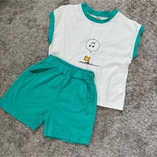 スヌーピー(SNOOPY)の韓国子供服 スヌーピー ウッドストック セットアップ(Tシャツ/カットソー)