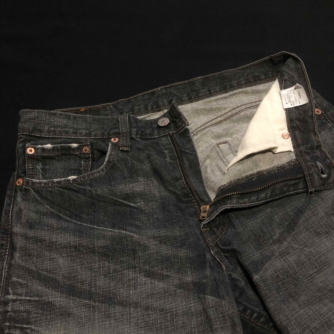 Levi'sリーバイス 501 ブラックデニム W32 / ヒゲ ハチノス 加工