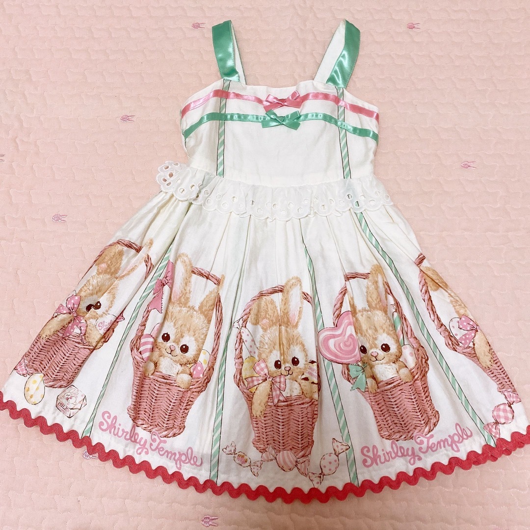 うさぎワンピース/シャーリーテンプルキッズ服女の子用(90cm~)