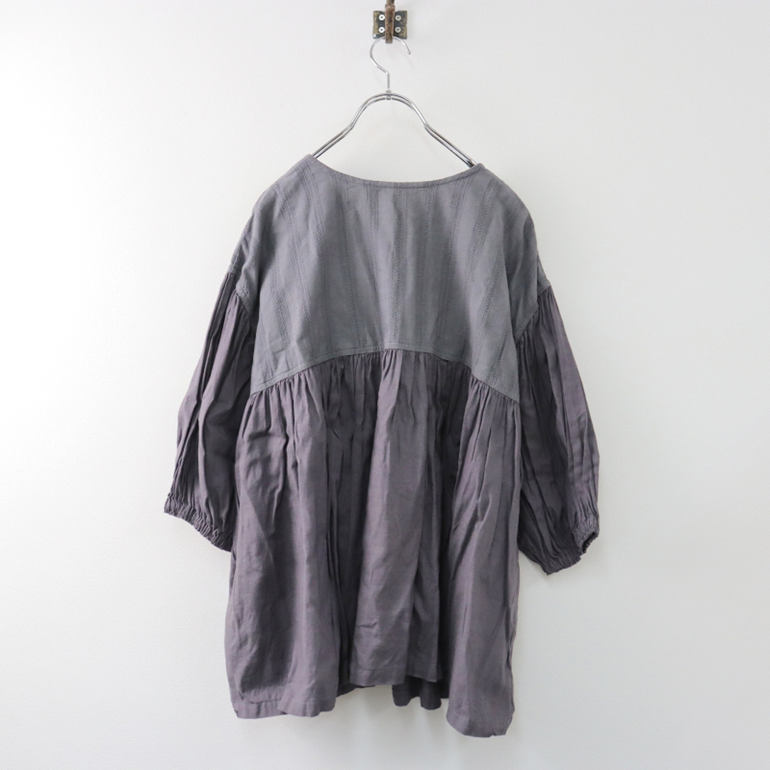 極美品 2022SS コレクションアイテム nest Robe ネストローブ リネン段染め 2枚襟ワンピース F/L.PEACH【2400012968417】