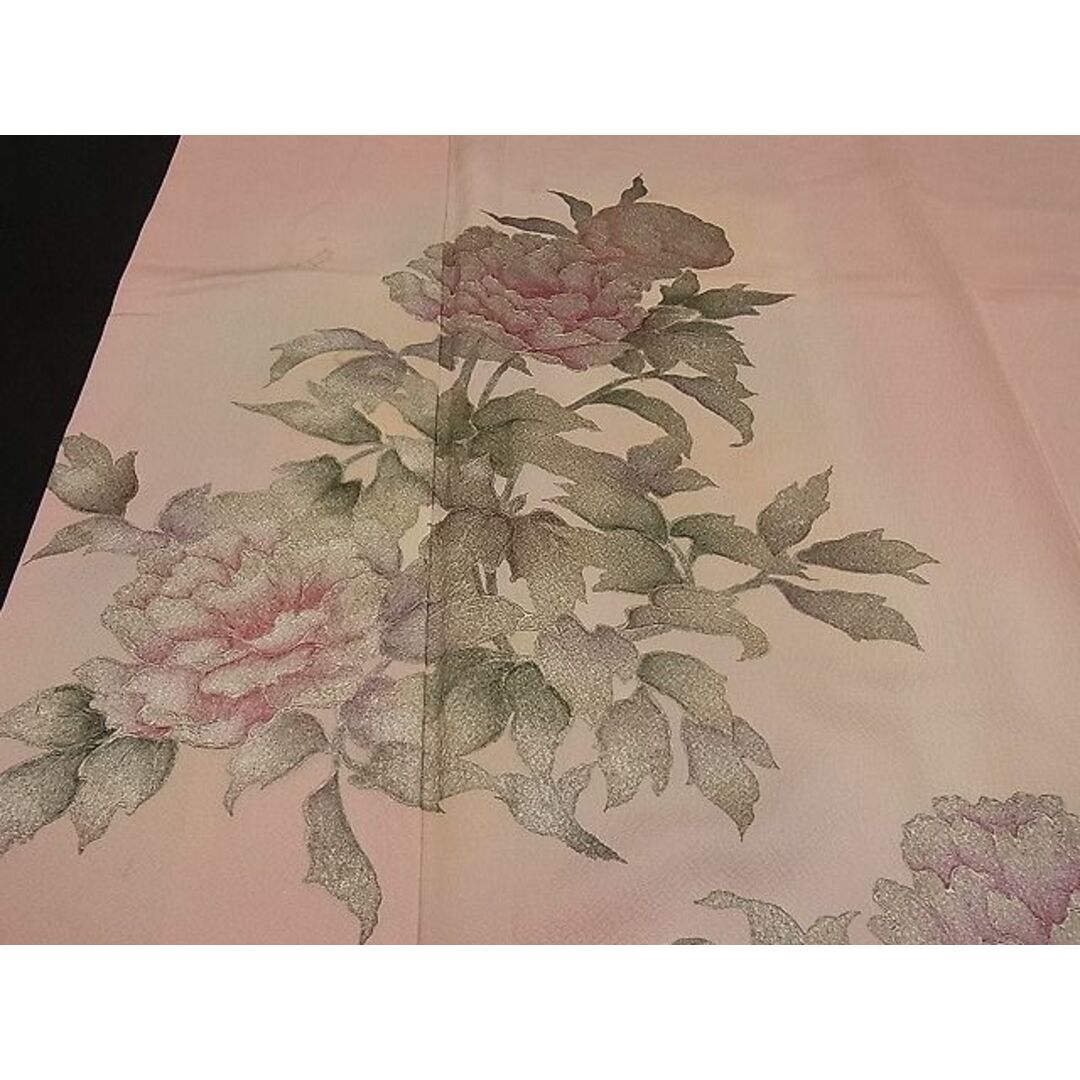 平和屋野田店■訪問着 流水牡丹文 暈し染め 逸品 n-mz6207