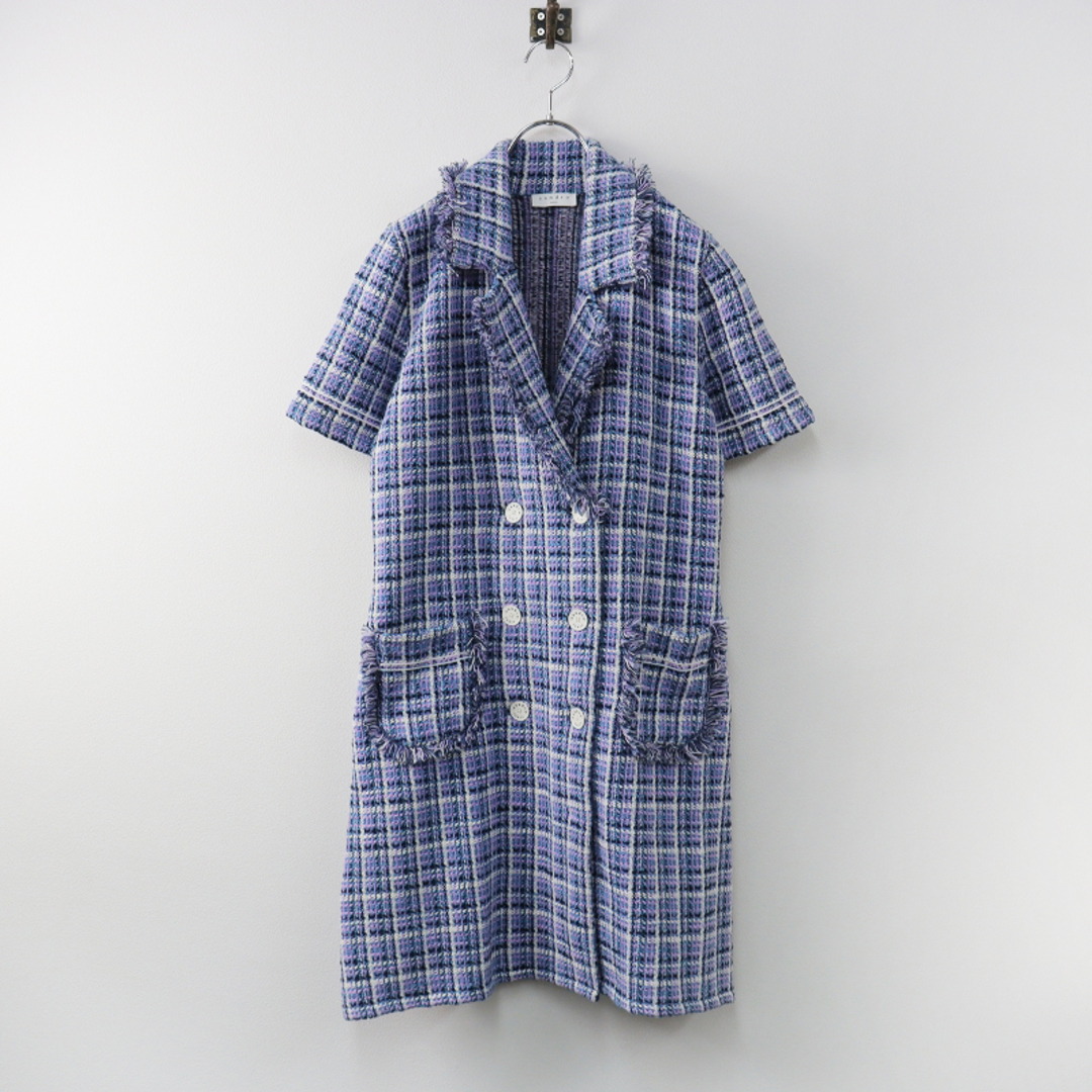 サンドロ SANDRO PARIS 2022AW Short Tweed Dress In Blue ツイード ジャケット /ブルー トップス 羽織り アウター 【2400013499323】 レディースのジャケット/アウター(その他)の商品写真