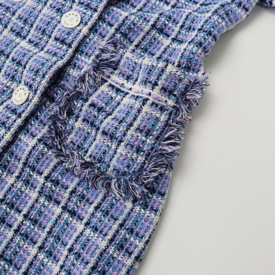 サンドロ SANDRO PARIS 2022AW Short Tweed Dress In Blue ツイード ジャケット /ブルー トップス 羽織り アウター 【2400013499323】 レディースのジャケット/アウター(その他)の商品写真