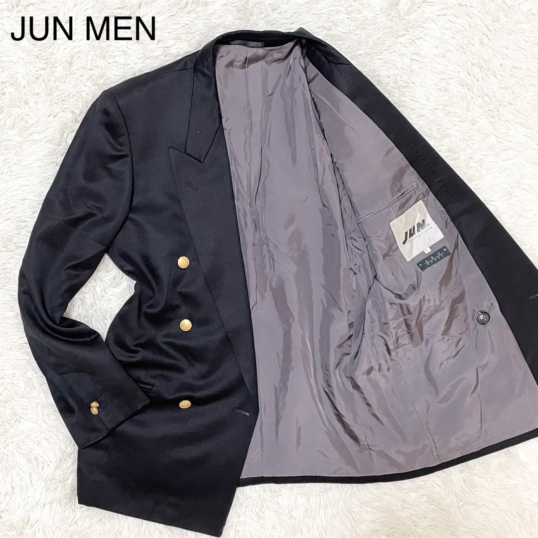 JUNMEN - JUN MEN【シルク混 美品】テーラードジャケット L 黒