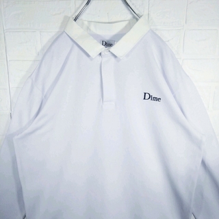シュプリーム(Supreme)の《DIME(ダイム)》クラシックロゴ刺繍　長袖　ラガーシャツ　ライトパープル(ポロシャツ)