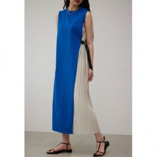 アズールバイマウジー(AZUL by moussy)のSIDE PLEATS ONEPIECE/サイドプリーツワンピース(ロングワンピース/マキシワンピース)