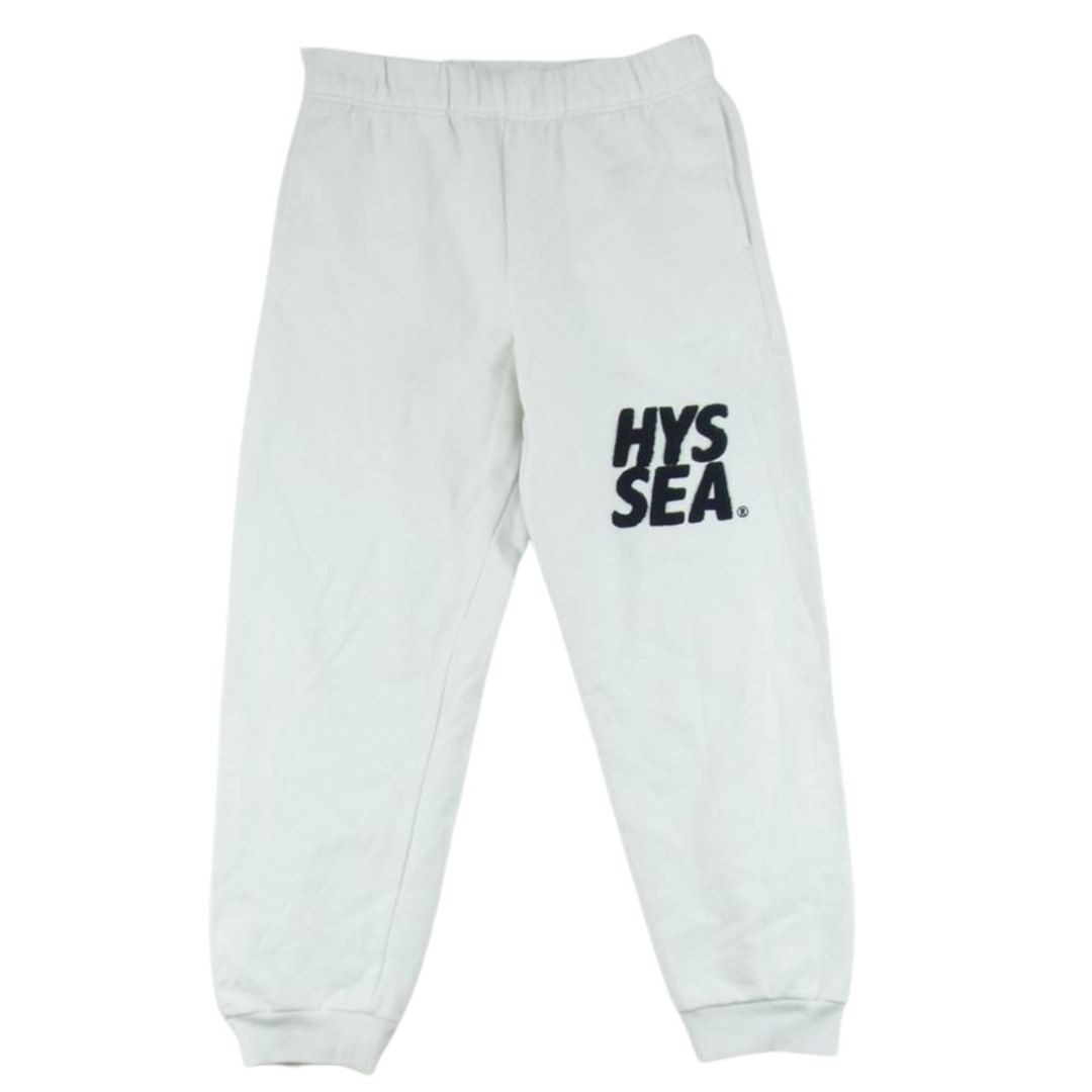 HYSTERIC GLAMOUR ヒステリックグラマー WDS-C-HYS-23-AP-Q1-19 × WIND AND SEA ロゴ スウェット パンツ ホワイト系 S