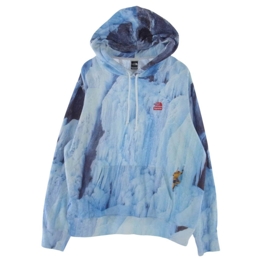 シュプリーム ×ノースフェイス/THE NORTH FACE 21SS Ice Climb Hooded Sweatshirt アイスクライムプルオーバーパーカー メンズ XL