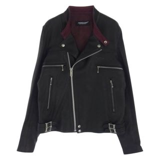 アンダーカバー(UNDERCOVER)のUNDERCOVER アンダーカバー ジャケット 18AW UCU9204 シープスキン ダブル ライダース ジャケット  ブラック系 2【極上美品】【中古】(その他)