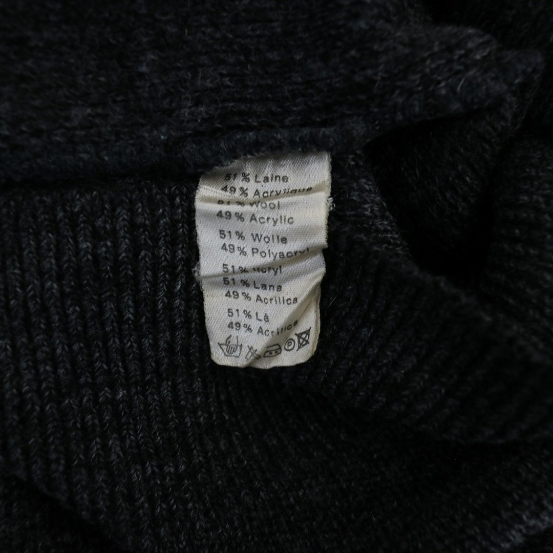 90年代 フランス製 LACOSTE ラコステ ウール セーター 防寒  ヨーロッパ  カジュアル Ｖネック ブラック (メンズ 5)   N6774 3