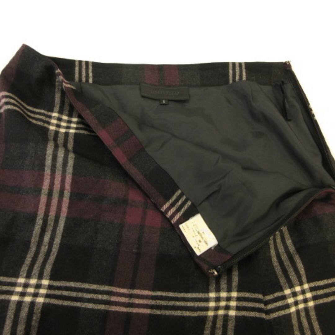 UNTITLED(アンタイトル)のアンタイトル UNTITLED スカート ミニ 台形 チェック 紫 1 レディースのスカート(ミニスカート)の商品写真
