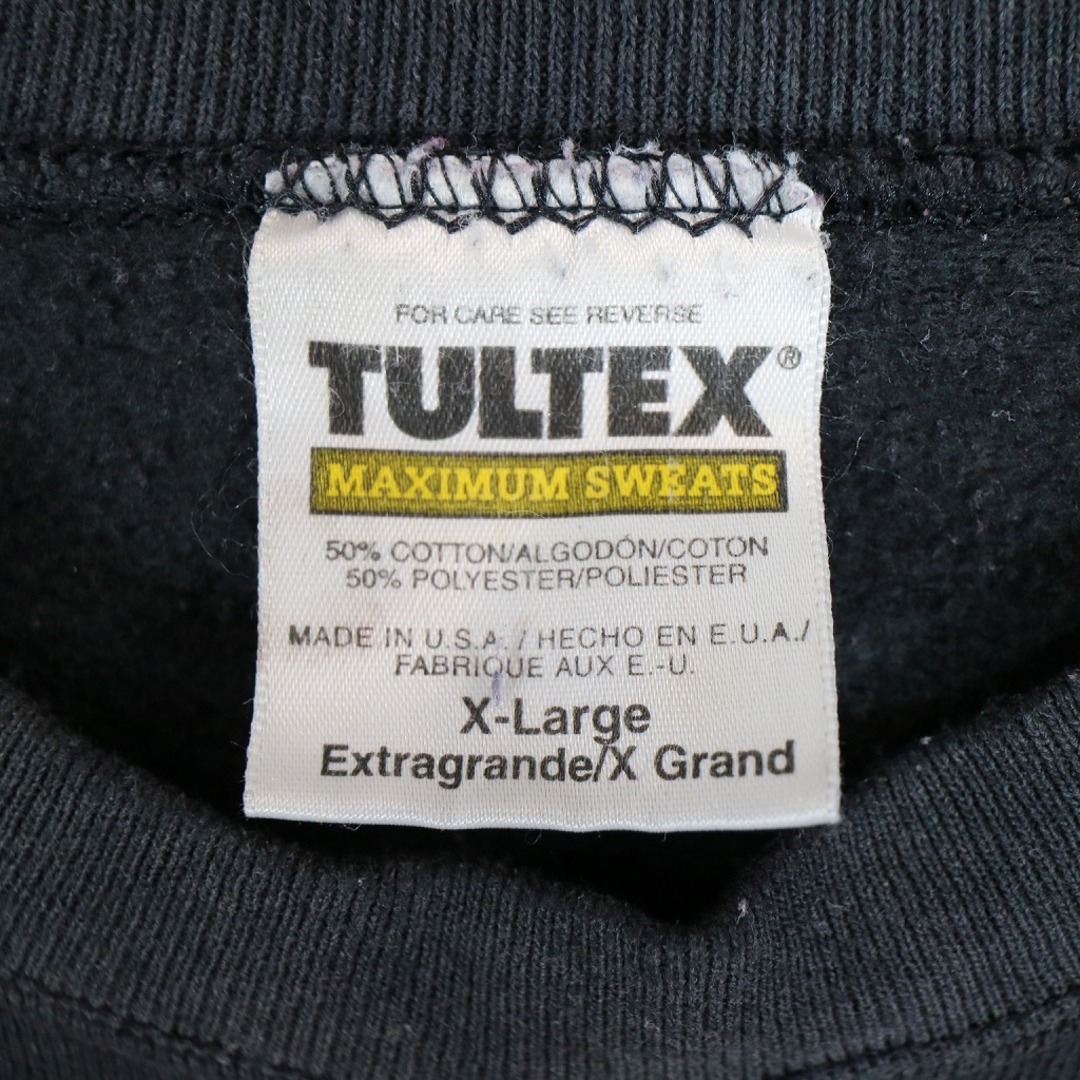 90年代 USA製 TULTEX スカル STONE COLD 英文字・イラスト スウェットシャツ ブラック (メンズ XL) 中古 古着 N6804