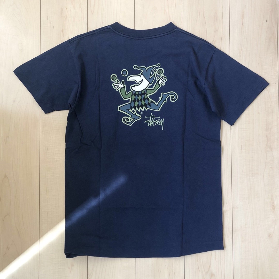 STUSSY - stussy 90s 黒タグ Tシャツ ジャグリングピエロ Mの STUSSY - stussy 90s 黒タグ Tシャツ ジャグリングピエロ Mの