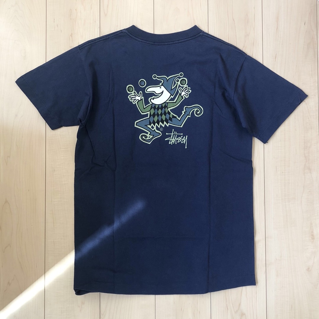 stussy 90s 黒タグ Tシャツ ジャグリングピエロ M