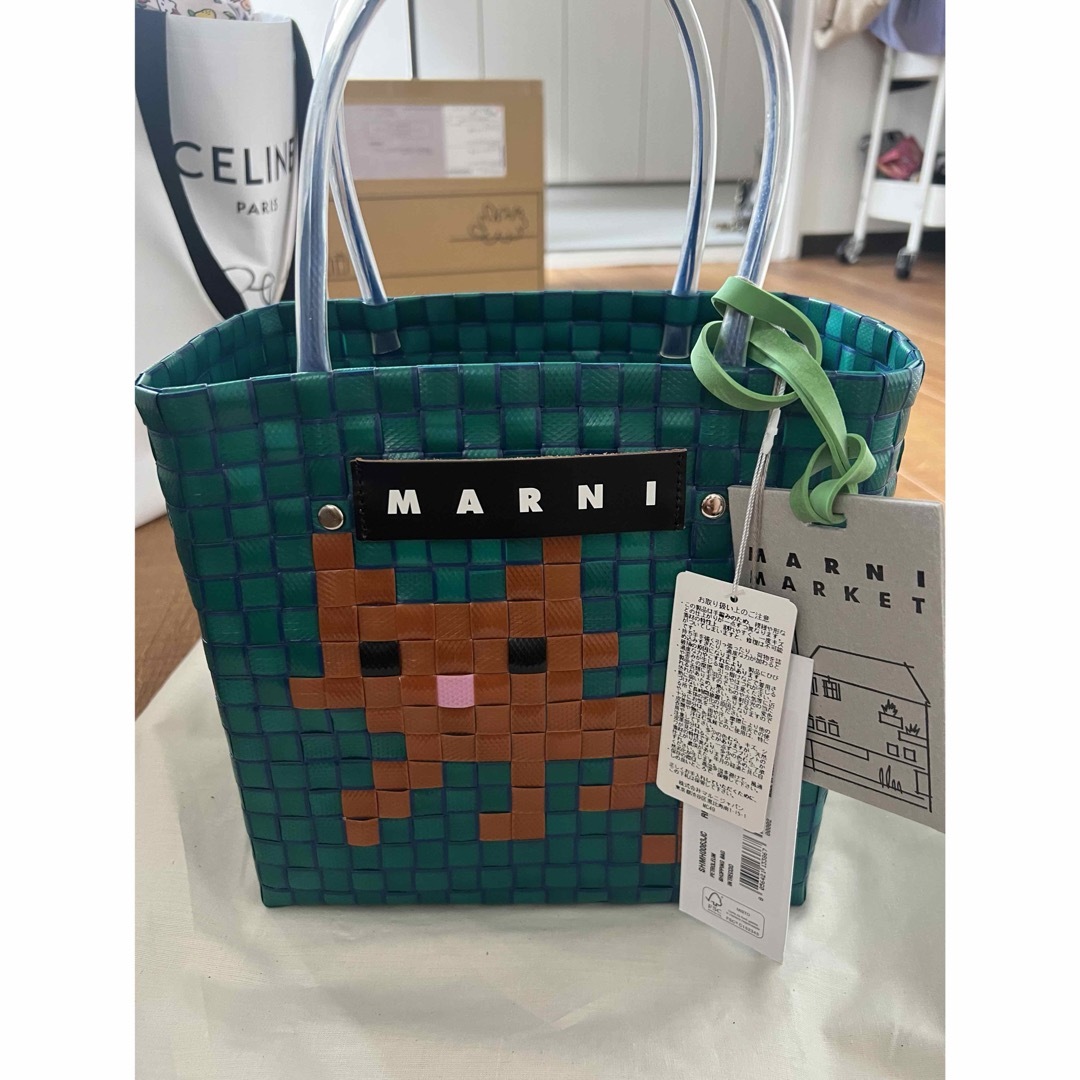 【新品】Marniマルニフラワーカフェバッグ かごバッグ