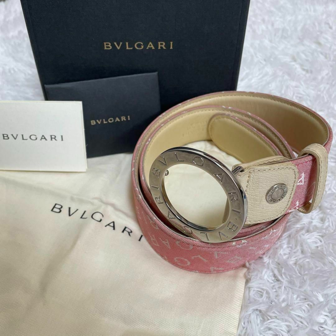 BVLGARI - 極美品・付属品有✨ブルガリ ベルト サークルロゴ ロゴ