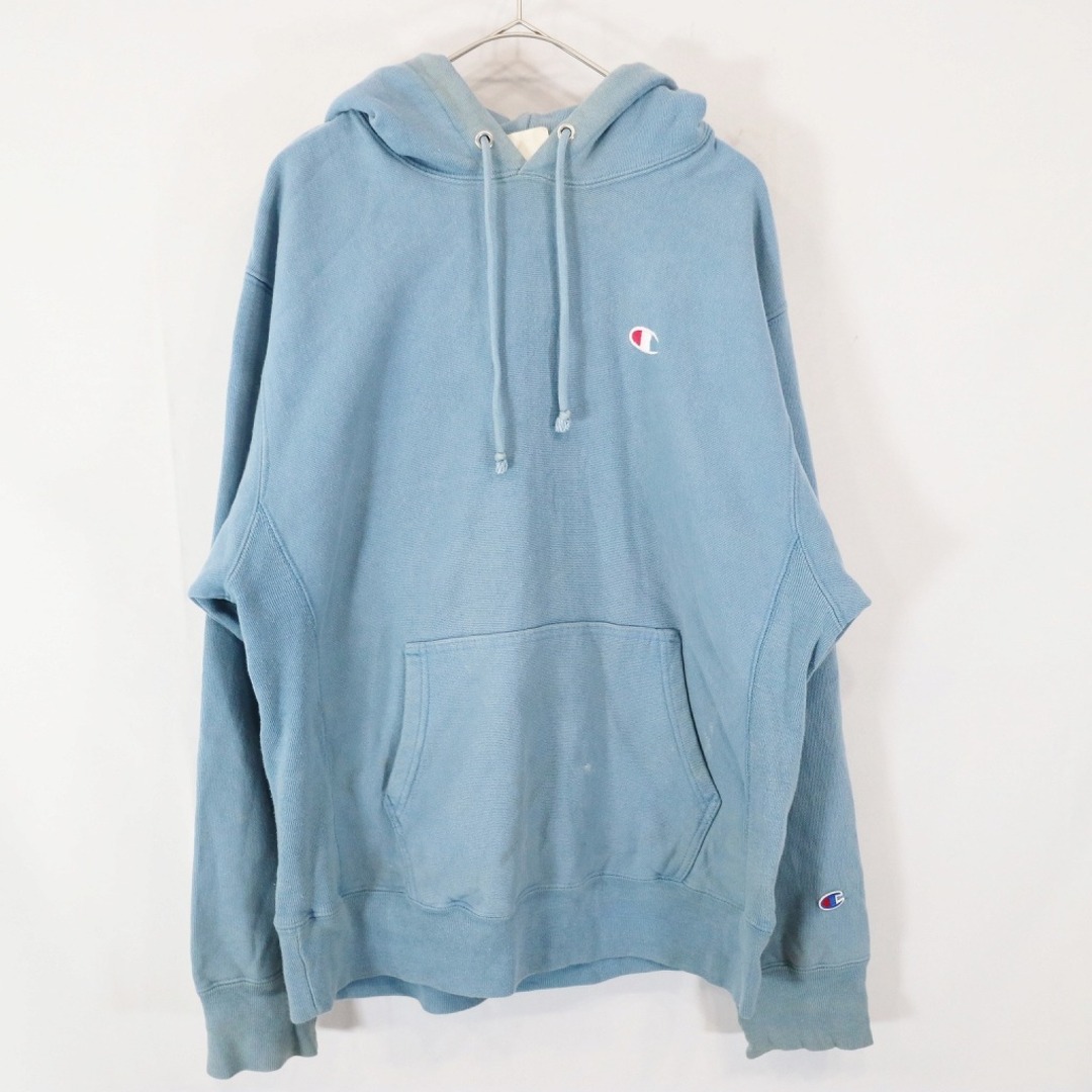 SALE/ Champion チャンピオン リバースウィーブ スウェット パーカー フーディー 目付き 復刻 青タグ 無地 グレー (メンズ M)  N6829