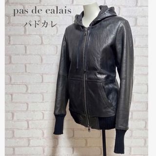 pas de calais パドカレ ラムレザージャケット ブラック系 38