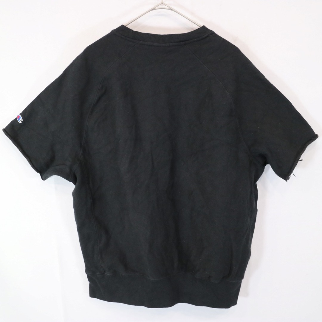 Champion チャンピオン REVERSEWEAVE リバースウィーブ　半袖スウェット ラグラン　ブラック (メンズ L) 中古 古着 N6890