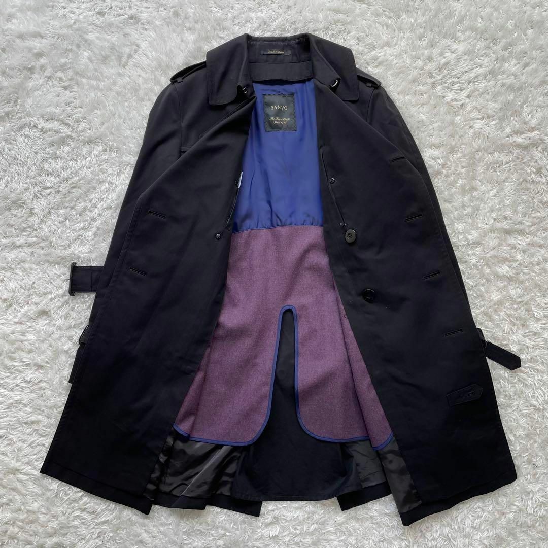 SANYO - 極美品✨サンヨー 100年コート トレンチ ライナー 2way 黒 紫
