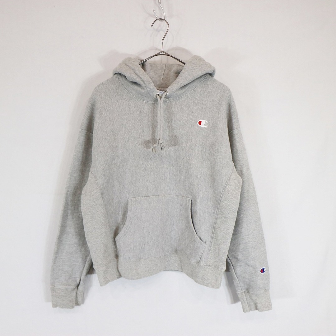 SALE/ Champion チャンピオン REVERSEWEAVE リバースウィーブ パーカー ワンポイントロゴ グレー (メンズ MEDIUM)   N6972