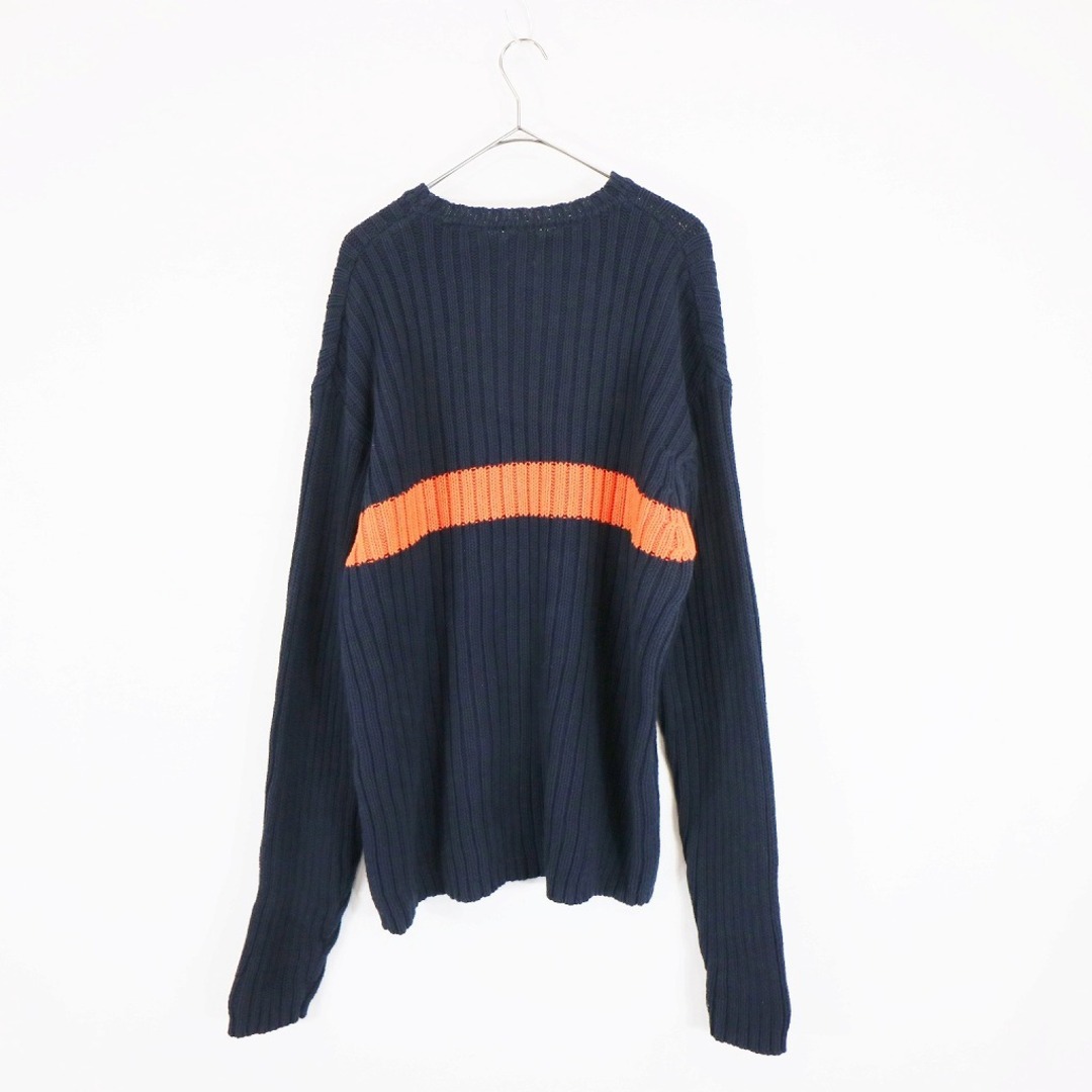 GAP(ギャップ)の2000年代 GAP ギャップ リブニット セーター ライン ネイビー クルーネック (メンズ L) 中古 古着 N6970 メンズのトップス(ニット/セーター)の商品写真