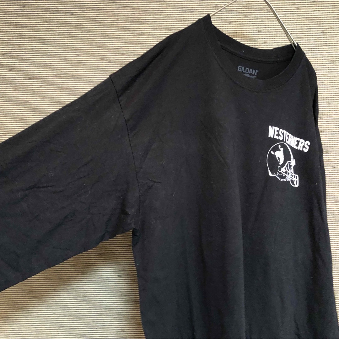 GILDAN(ギルタン)の【ギルダン】ロンT　アメフト　ウエスターナーズ　ヘルメット　カウボーイ　黒72 メンズのトップス(Tシャツ/カットソー(七分/長袖))の商品写真