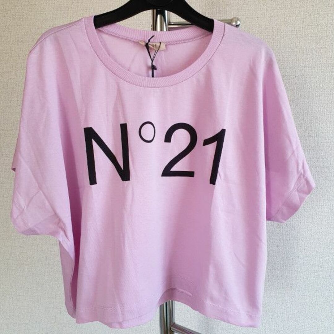 【新品・未使用】N°21 KIDS ロゴ クロップドTシャツ　ライラック　12Y