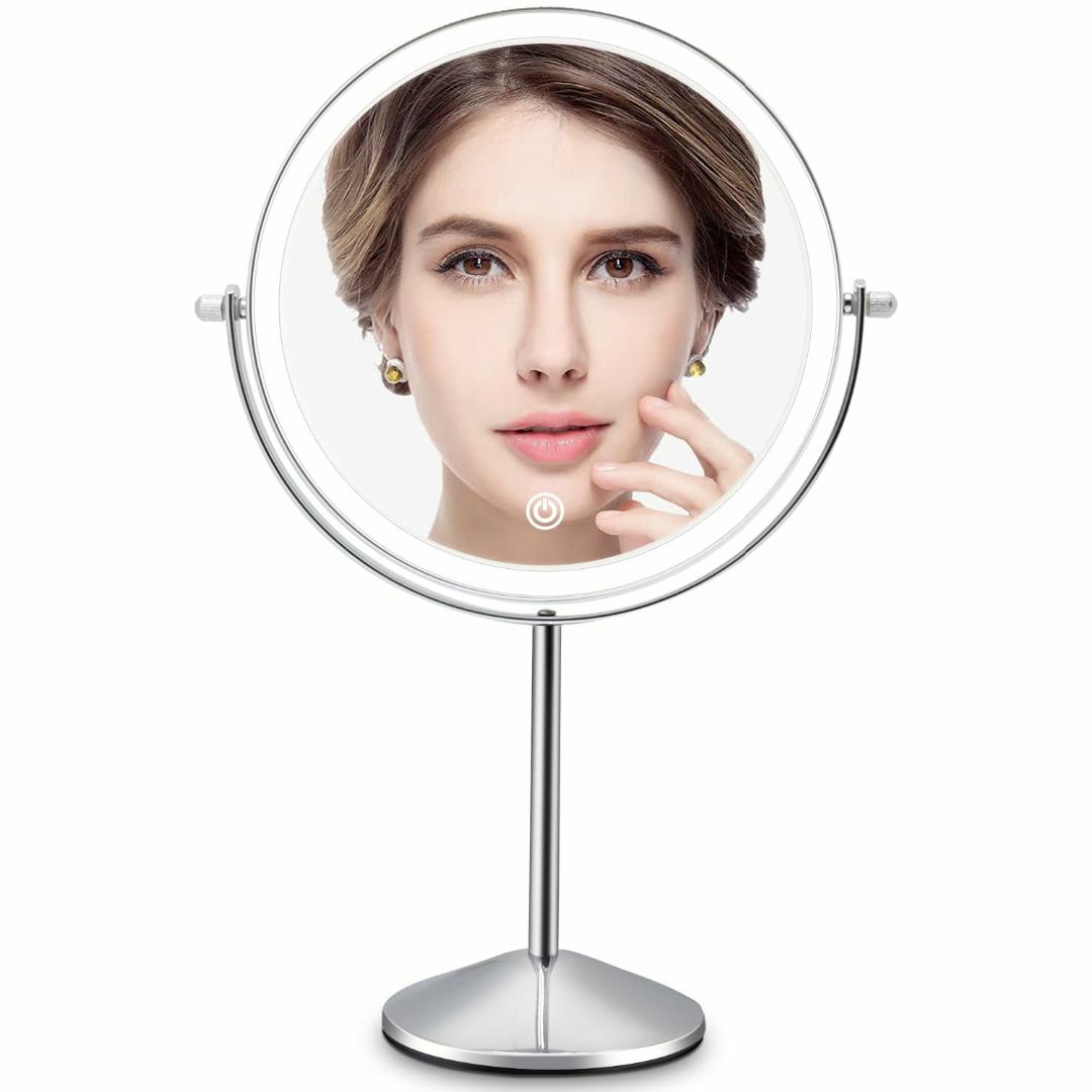 FASCINATE 化粧鏡 ライト付き 女優ミラー 1倍10倍拡大鏡 USB充電
