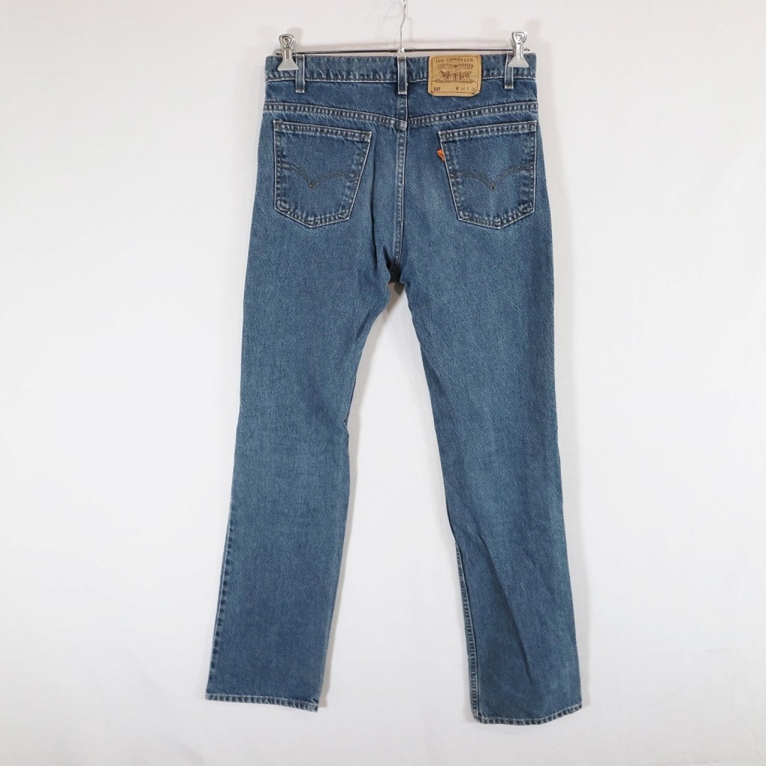 Levi's(リーバイス)の80年代 USA製 Levi's リーバイス 517 デニムパンツ アメカジ オレンジタブ フレア ブルー (メンズ 34×36) 中古 古着 N7048 メンズのトップス(ジャージ)の商品写真