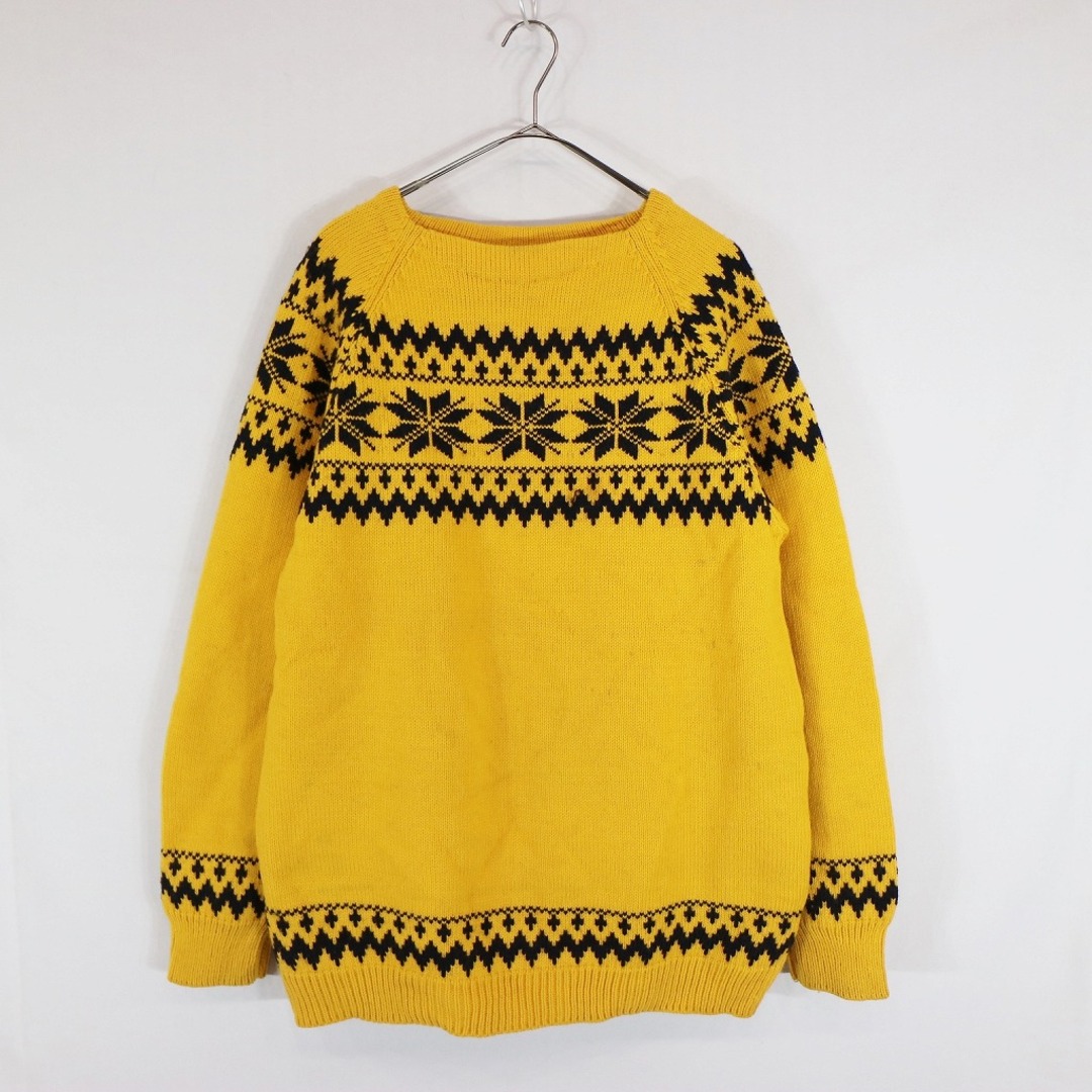 SALE/ MORIARTY SWEATER ハイゲージニット セーター カジュアル ノルディック柄 イエロー (メンズ M)   N7065