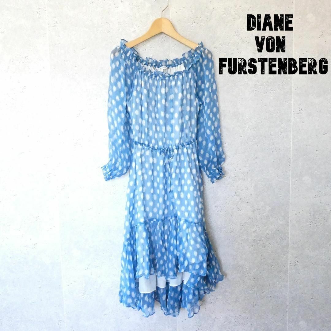 極美品 DIANE von FURSTENBERG シルク シフォン ワンピース - ロング ...