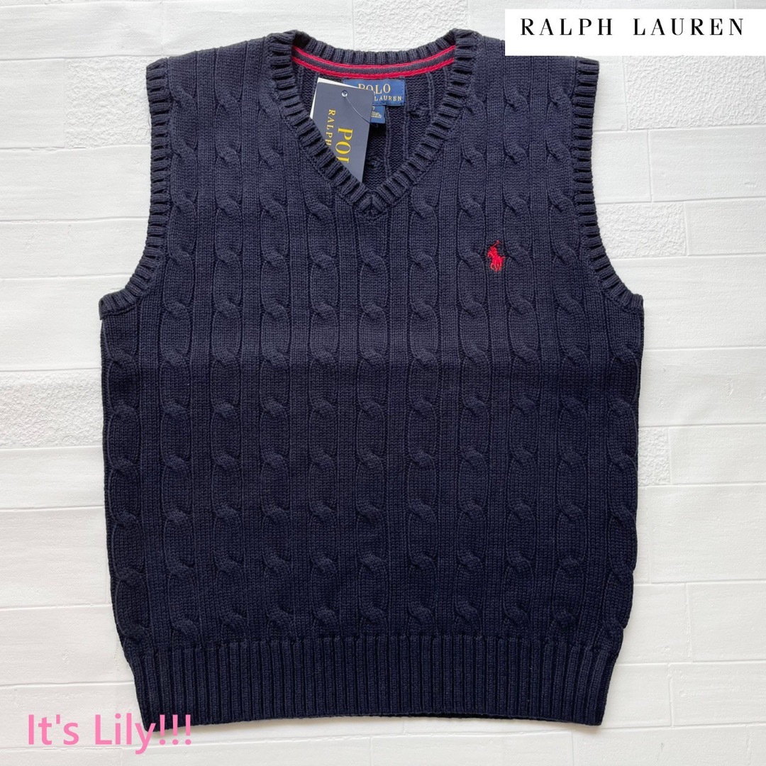 Ralph Lauren(ラルフローレン)の7t130cm　新作　ラルフローレン ベスト　定番　 入園　発表会 塾　紺 キッズ/ベビー/マタニティのキッズ服男の子用(90cm~)(Tシャツ/カットソー)の商品写真