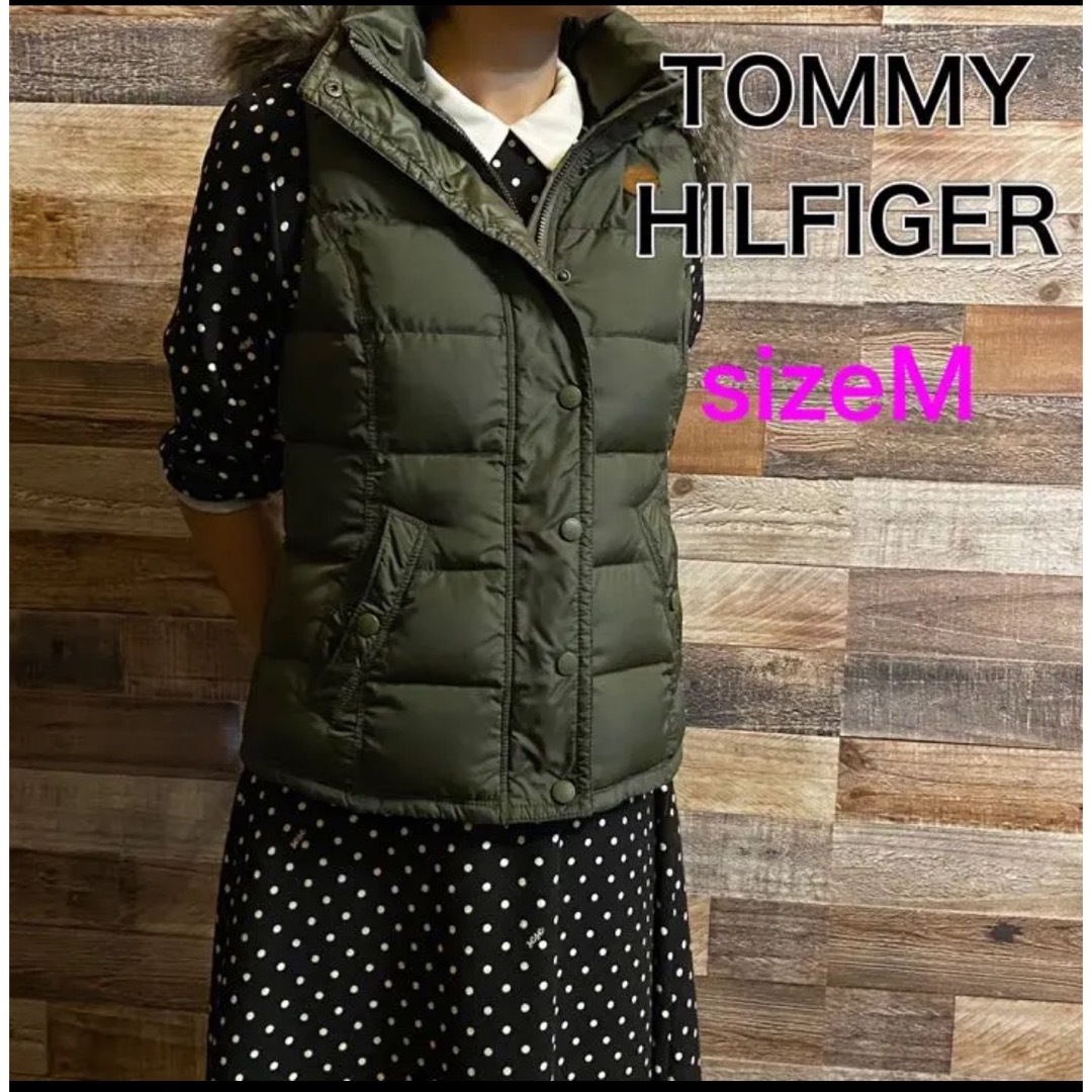 トミヒル TOMMY HILFIGER ダウンベスト ファー レディースM | フリマアプリ ラクマ