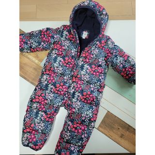 ベビーギャップ(babyGAP)のGapbaby　ジャンプスーツ　カバーオール花柄80cm12~18months(ロンパース)