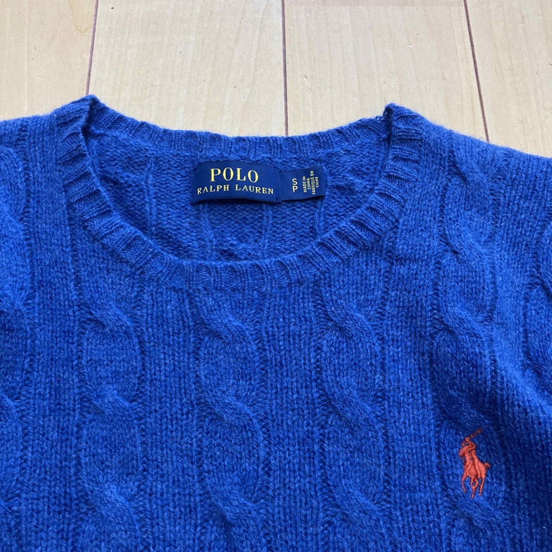 POLO RALPH LAUREN(ポロラルフローレン)のポロラルフローレン　ニット　セーター　カシミヤ混　ブルー　Sサイズ レディースのトップス(ニット/セーター)の商品写真