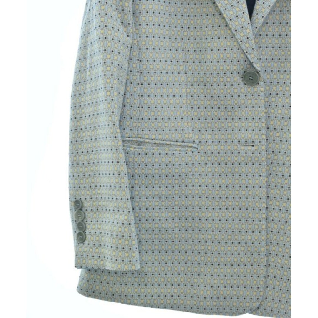 ETRO エトロ テーラードジャケット 42(M位) 水色x黄(総柄) | www